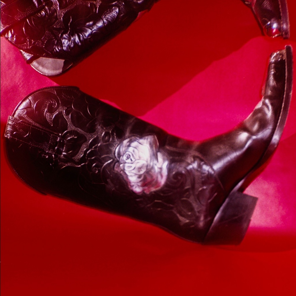 UNISEX RAF SIMONS FLORAL METAL COWBOY BOOT